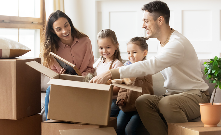 Young-family-unpacking-boxes