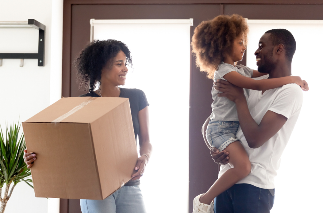 young family moving into first house